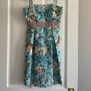 BCBG Paris strapless silk dress, size 2, like new.
